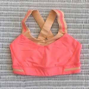 Coral Cross Strap Sports Bra